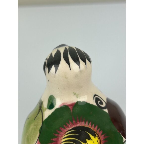 Tonala Made in Mexico Ceramic Bird Figure Hand Painted Blue Green Brown READ - Picture 6 of 13